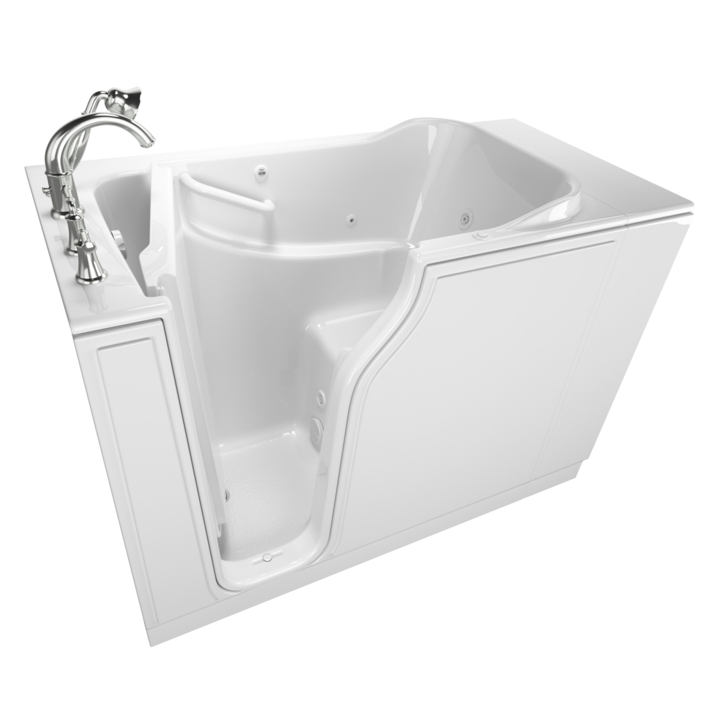Gelcoat Value Series 30 x 52-Inch Walk-in Tub With Whirlpool System - Left-Hand Drain With Faucet